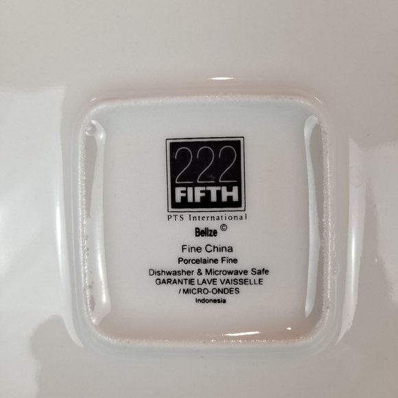 Set of (2) 222 Fifth Plates Hummingbird Tropical Floral 11" - Picture 7 of 8